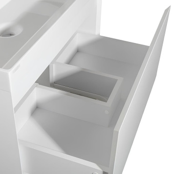 Тумба "МАНХЭТТЕН 80" подвесная 2ящ PLUS Белый Матовый с раковиной Marko Слим 80 #WF_CITY_VIN# картинка