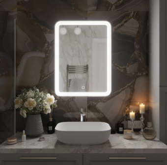 Зеркало MIXLINE "Адриана" 600*800  сенс. выкл., светод.подсветка #WF_CITY_VIN# картинка