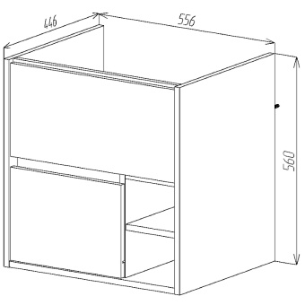Тумба "Люксембург 60" 2 ящ. подвесная ДЕРЕВО с раковиной Элина 60 #WF_CITY_VIN# картинка