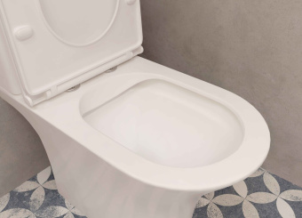 Унитаз компакт A2801 безободковый + сиденье тонкое ДП #WF_CITY_VIN# картинка