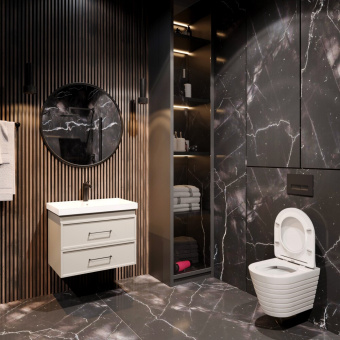 Унитаз подвесной K703 безободковый, сиденье тонкое ДП #WF_CITY_VIN# картинка