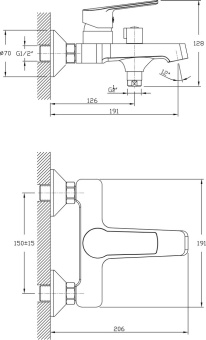Смеситель д/ванны Balearic BA3935-44 #WF_CITY_VIN# картинка