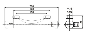Смеситель 39002 LUNDEBRUNN для ванны/душа с термостатом #WF_CITY_VIN# картинка