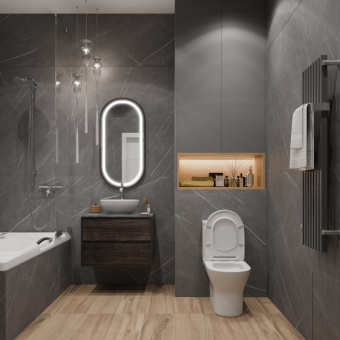 Монолит SM9618T, безободковый ТОРНАДО, тонкое сиденье ДП (с гофрой и подводкой) #WF_CITY_VIN# картинка