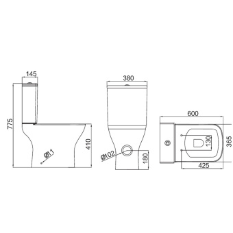 Azario Iris AZ 8353 унитаз-компакт безобод. с сидением микролифт #WF_CITY_VIN# картинка