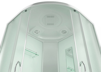 ERLIT ER3510P-C3-RUS душевая кабина 100*100*215 н.п./белые стенки/матовое стекло #WF_CITY_VIN# картинка