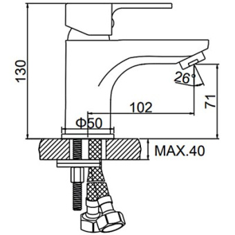 Смеситель L1003 тюльпан латунь d35 #WF_CITY_VIN# картинка