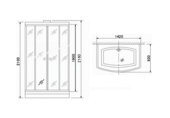 A-238 кабина душевая 142*93*216 APPOLLO #WF_CITY_VIN# картинка