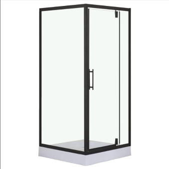 Душевое ограждение CS-604A 90*90*200 R/L  н.п., профиль ЧЁРНЫЙ, прозрачное стекло 6мм #WF_CITY_VIN# картинка