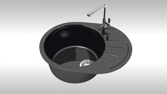 Мойка глян. Тейлор Z10Q4 (ЧЁРНЫЙ) Granit BERGG 575*440*215 #WF_CITY_VIN# картинка