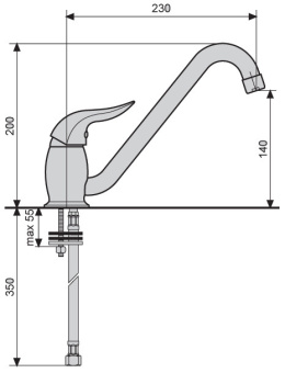 Смеситель  Duka 44007 бронза  для кухни #WF_CITY_VIN# картинка