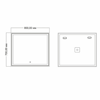 Зеркало Mixline МИНИО 800*700 (сенс. выкл., светодиодная подсв.) #WF_CITY_VIN# картинка