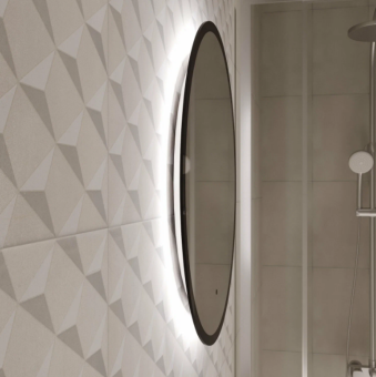 Зеркало MIXLINE "МОНАКО" D600 бесконтактн.сенс. светодиодн.подсв. Черная окантовка #WF_CITY_VIN# картинка