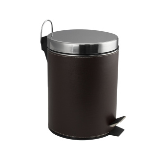 Ведро 105-L круглое, кожаные вставки из нерж. стали, с педалью, 5л #WF_CITY_VIN# картинка
