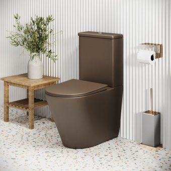 Унитаз GR-4480BRMS Color КОРИЧНЕВЫЙ матовый безободковый #WF_CITY_VIN# картинка