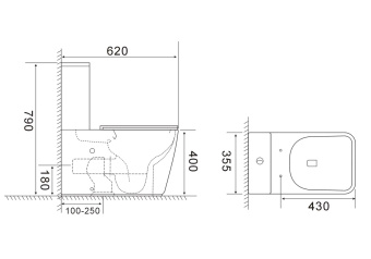 AQ4451-00 Унитаз-компакт Optima Plus Square безободковый,ТОРНАДО   #WF_CITY_VIN# картинка