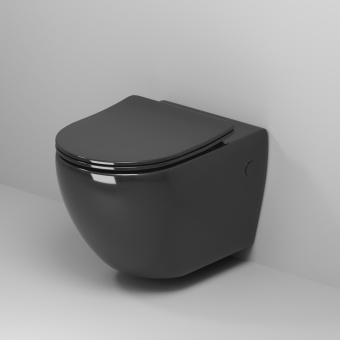 Унитаз подвесной GR-4411BS безободковый с тонкой крышкой ЧЕРНЫЙ #WF_CITY_VIN# картинка