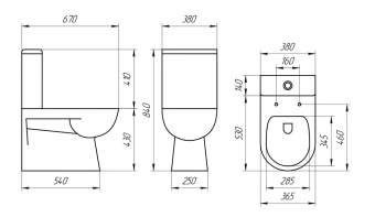Унитаз-компакт A8060 + сиденье тонкое ДП #WF_CITY_VIN# картинка