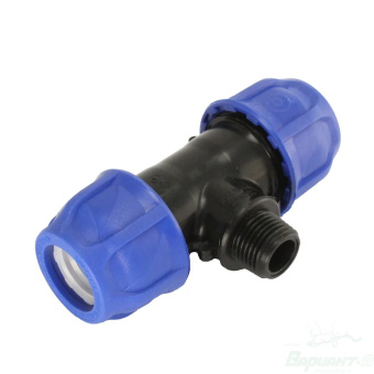 Тройник ПНД с наруж.труб.резьбой 25*1/2"*25 (обж) #WF_CITY_VIN# картинка