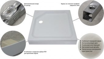 Душевой поддон ПД21 80*80 (низкий квадрат)+сифон DK-01-08/E320VAL #WF_CITY_VIN# картинка