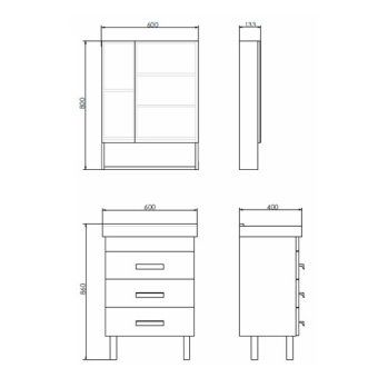 Тумба "Никосия-60 Н" дуб белый с раковиной Fest 60 #WF_CITY_VIN# картинка