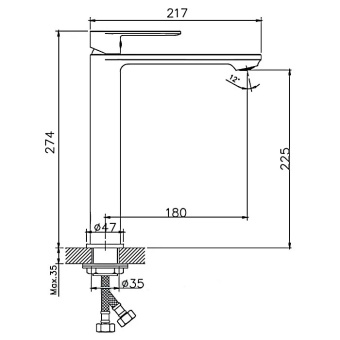 Смеситель HAIBA д/умывальника HB11590-7 высокий черный #WF_CITY_VIN# картинка