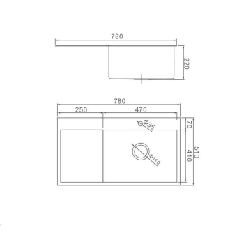 Мойка GERHANS RK37851-R  78*51 Правая  (3,0) гл. 22 см + сифон #WF_CITY_VIN# картинка