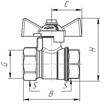 Кран шар 1/2" г/г бабочка ГАЗ #WF_CITY_VIN# картинка