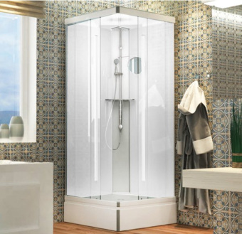 ОРИОН 3 душевая кабина 90*90 квадрат ЛЁН Белая #WF_CITY_VIN# картинка