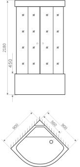 DOMANI-SPA Душевая кабина Delight 99 низ.п. 90*90*2180 (бел. мат.) БЕЗ/Эл. #WF_CITY_VIN# картинка