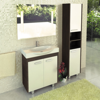 Тумба-умывальник "Лион-76" венге с раковиной "Signo 76 F01"/"Infinity 76" #WF_CITY_VIN# картинка