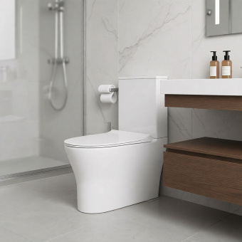 Унитаз компакт VT10804H Rietti напольный безободковый + сиденье микролифт (Vinchi) #WF_CITY_VIN# картинка
