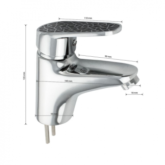 Смеситель BRIMIX д/раковины 3330 черная мозайка, вывод #WF_CITY_VIN# картинка