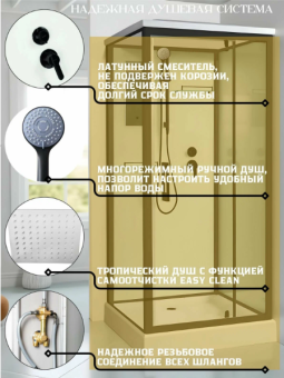 TANA 90 BL душевая кабина + поддон WEMOR 90/14 S 900*900*140 мм #WF_CITY_VIN# картинка