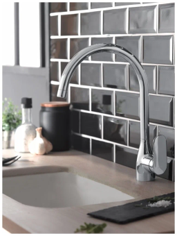 E99477-CP смеситель для кухни KUMIN, однорыч., поворотный излив (хром) #WF_CITY_VIN# картинка