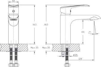 Смеситель д/умывальника Gozo GZ3735-11 #WF_CITY_VIN# картинка