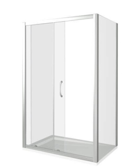 Боковая часть LATTE SP-90-C-WE прямое ст.прозрач. 5мм (без поддона и автослива) #WF_CITY_VIN# картинка