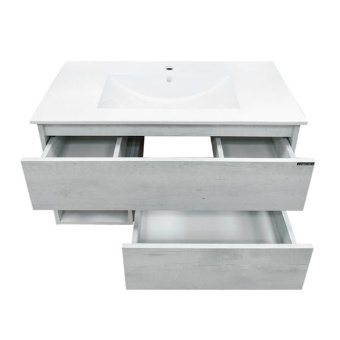 Тумба "ТУРИН 90" дуб белый с раковиной COMFORTY 90E #WF_CITY_VIN# картинка