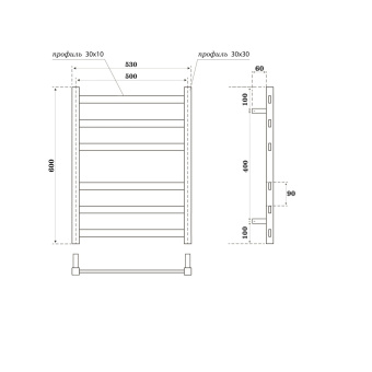 Полотенцесушитель Меркурий Point PN83156W П6 500*600 водяной, белый #WF_CITY_VIN# картинка