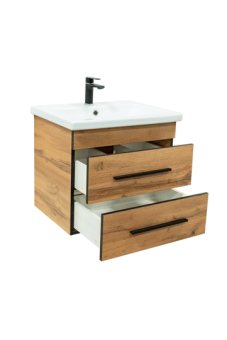 Тумба "МОНАКО 60" подвесная Дуб Вотан С РАКОВИНОЙ  COMO 60 #WF_CITY_VIN# картинка