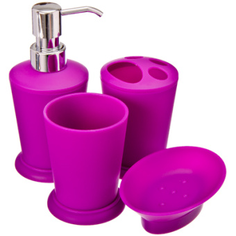 Набор д/ванной 4 пр. прорезин.пластик "Фиолет" 463-688 #WF_CITY_VIN# картинка