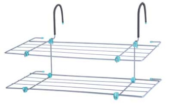 Сушилка для белья на батарею двухъярусная СБ6-65 серебрянный/белый #WF_CITY_VIN# картинка