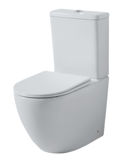Унитаз-компакт EG311T безободковый ,круг смыв,сиденье тонкое ДП #WF_CITY_VIN# картинка
