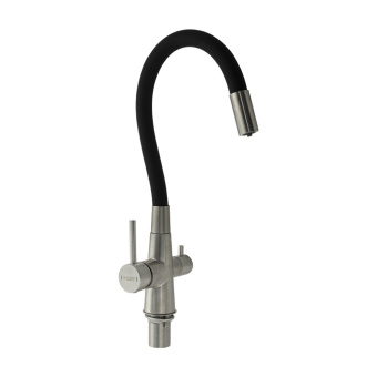 Смеситель MAGNUS д/кухни 91117 с фильтром гибкий черный #WF_CITY_VIN# картинка