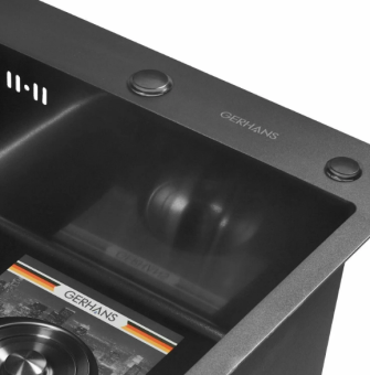 Мойка GERHANS RK35050B графит + сифон, вывод #WF_CITY_VIN# картинка