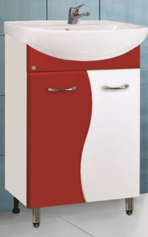 Тумба "ЭРИКА 550 К" бордо с раковиной Эрика 55 #WF_CITY_VIN# картинка