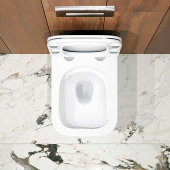 Унитаз подвесной K402T безободковый ТОРНАДО, сиденье тонкое ДП #WF_CITY_VIN# картинка