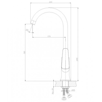 Смеситель Z35-23U д/кухни с выс. поворот.изливом ROSSINKA #WF_CITY_VIN# картинка