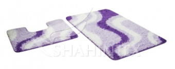 Набор ковриков д/ванной Super Shaggy 60*100, 60*50, №8 (Shahintex) Волна фиолетовый/коричневый 5100 #WF_CITY_VIN# картинка