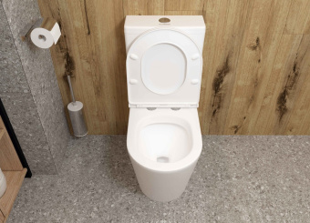 Унитаз компакт A2807 безободковый + сиденье тонкое ДП #WF_CITY_VIN# картинка